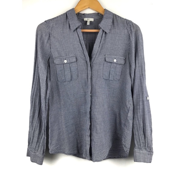 Joie Tops - Joie Cotton Checkered Blouse